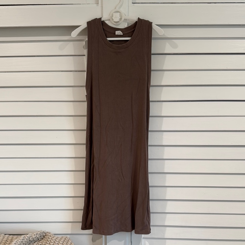 Aritzia Wilfred Brown Sleeveless Midi Tank Dress
